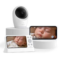 Hybrid baby monitor system with parent unit and app