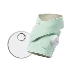 Wearable baby monitor sock or clip tracking vitals